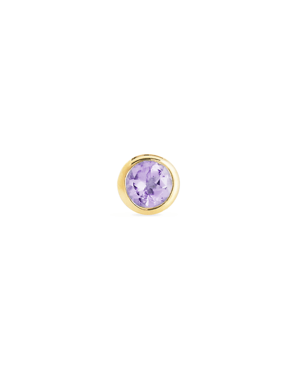 Iva 18k Yellow Gold Vermeil Single Stud Earring in Amethyst